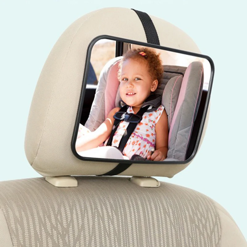 EAFC Adjustable Wide Car Rear Seat Mirror Baby/Child Seat Car Safety Mirror Monitor Square Safety Car Baby Mirror Car Interior