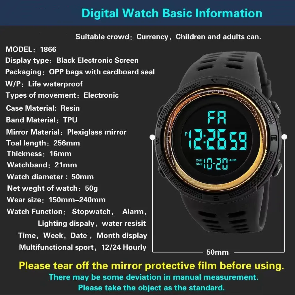 Men's Multifunction Digital Sports Wristwatch