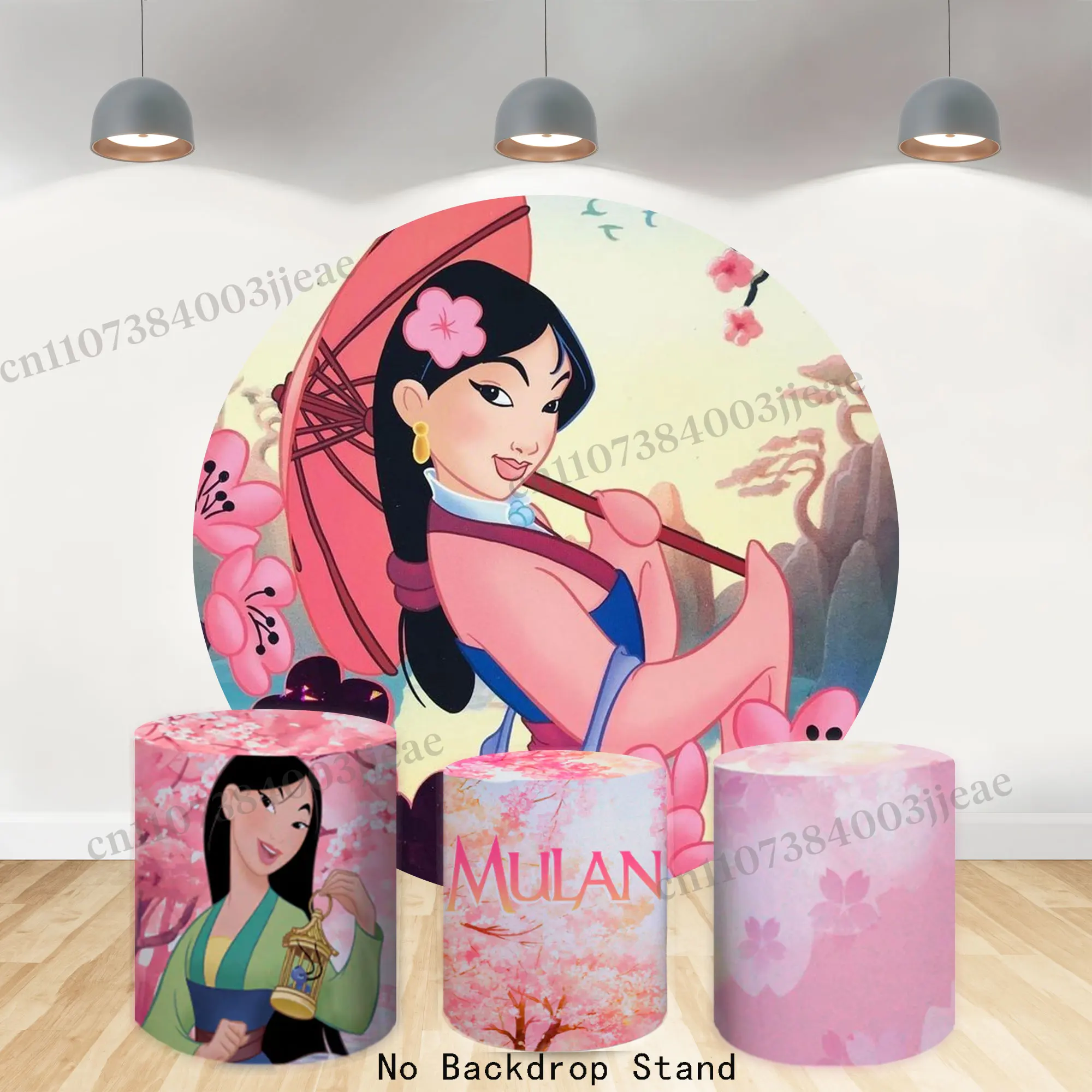 

Brave Mulan Movie Round Background Girls Kids Gifts Birthday Party Banner Children Room Baby Shower Poster Decor Background Wall