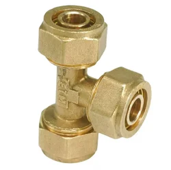 Fit PEX-AL-PEX Tube Outer Diameter 16/18/20/25mm Equal Tee 3 Ways Brass Pipe Fitting For Solar Water Heater