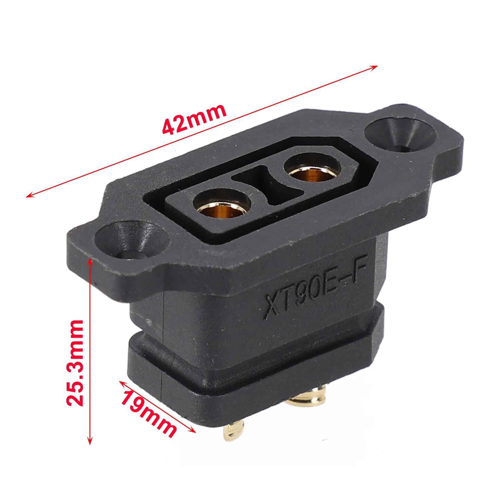 XT90E-F Lithium Battery Charging Port Plug Fixed Base Electric Vehicle Connector DC 500V 30A 12# Charging Port Male Female  Head