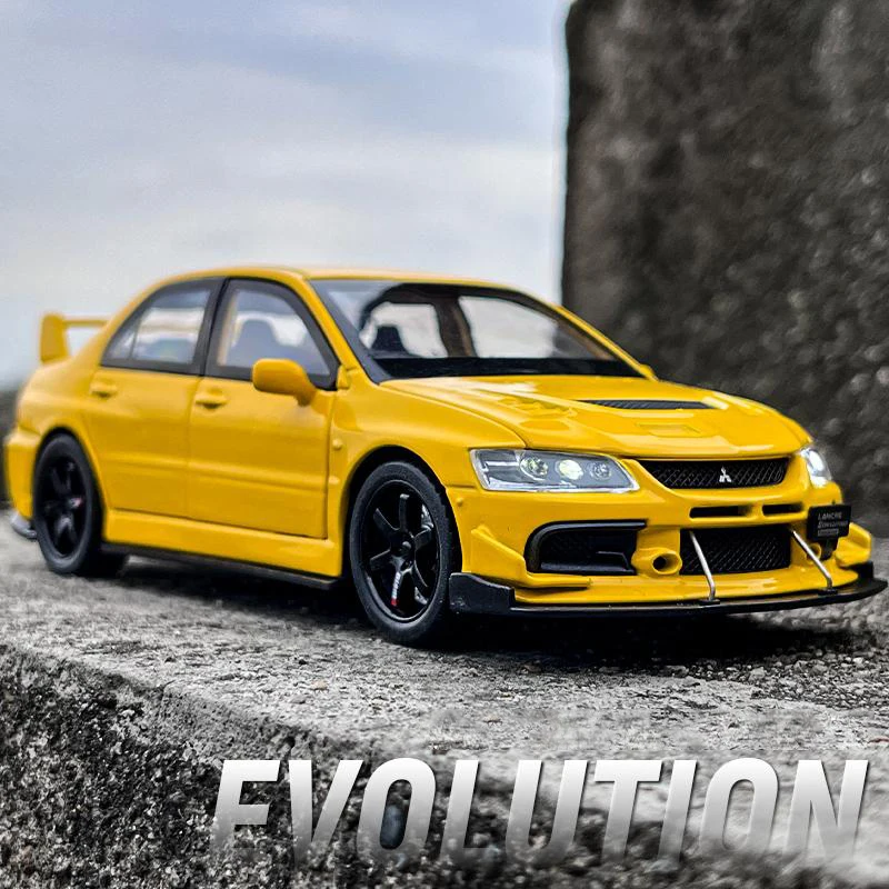

Модель Mitsubishi EVO из сплава 1:32, имитация спортивного автомобиля Jdm, коллекция детских игрушек, украшения для мальчиков, подарки