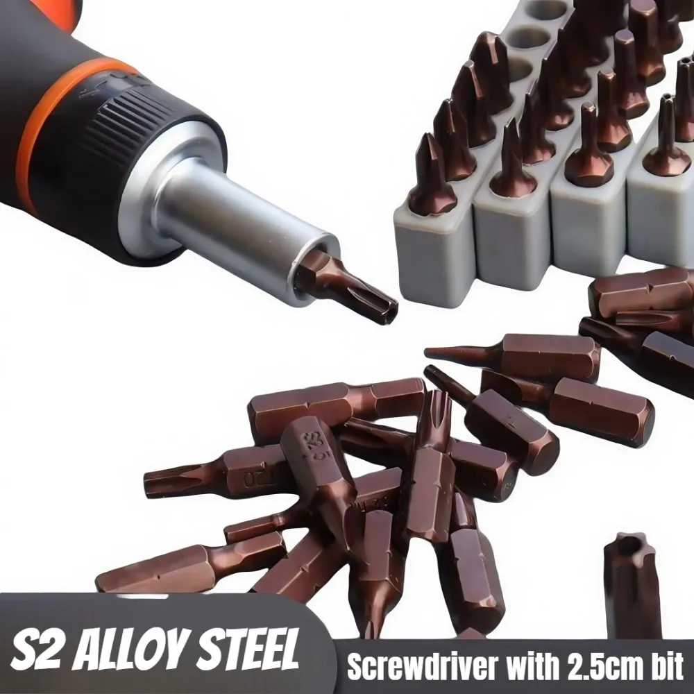 S2 Sicherheits-Schraubendreher-Bohrer-Set 1/4 Zoll S2 Stahl Schraubendreher-Bit-Set 6/8/10/12 Stück Torx HEX Quadrat Pozidriv H-Typ Kopf usw. – Detail 9