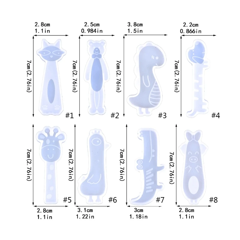 Epoxi Diy molde dinosaurio diadema horquilla accesorios para cabello silicona abrasiva Navidad varios animales conjunto