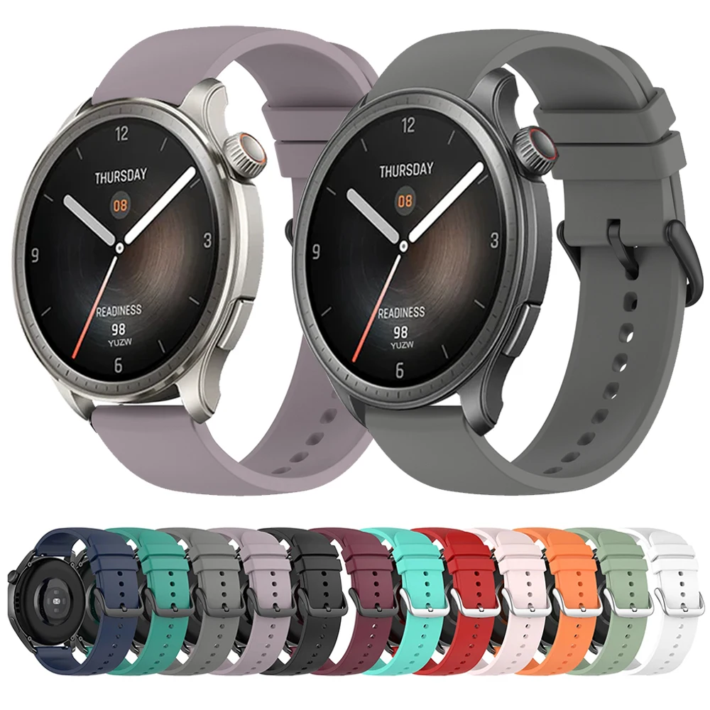 

Силиконовый ремешок 22 мм для Amazfit Balance 46 мм, спортивный ремешок, сменный браслет для Amazfit GTR 47 мм 4/3 Pro, аксессуары для браслетов