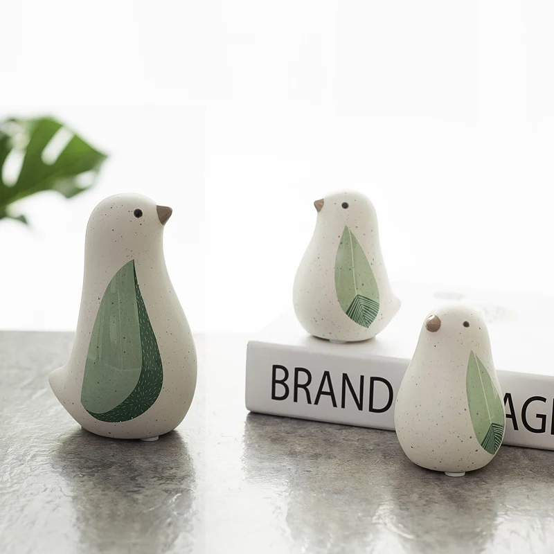 New Arrival Nordic Creative Ceramic Bird Figurines Home Decoration Accessories Party Crafts Animal figure Living Room Ornaments