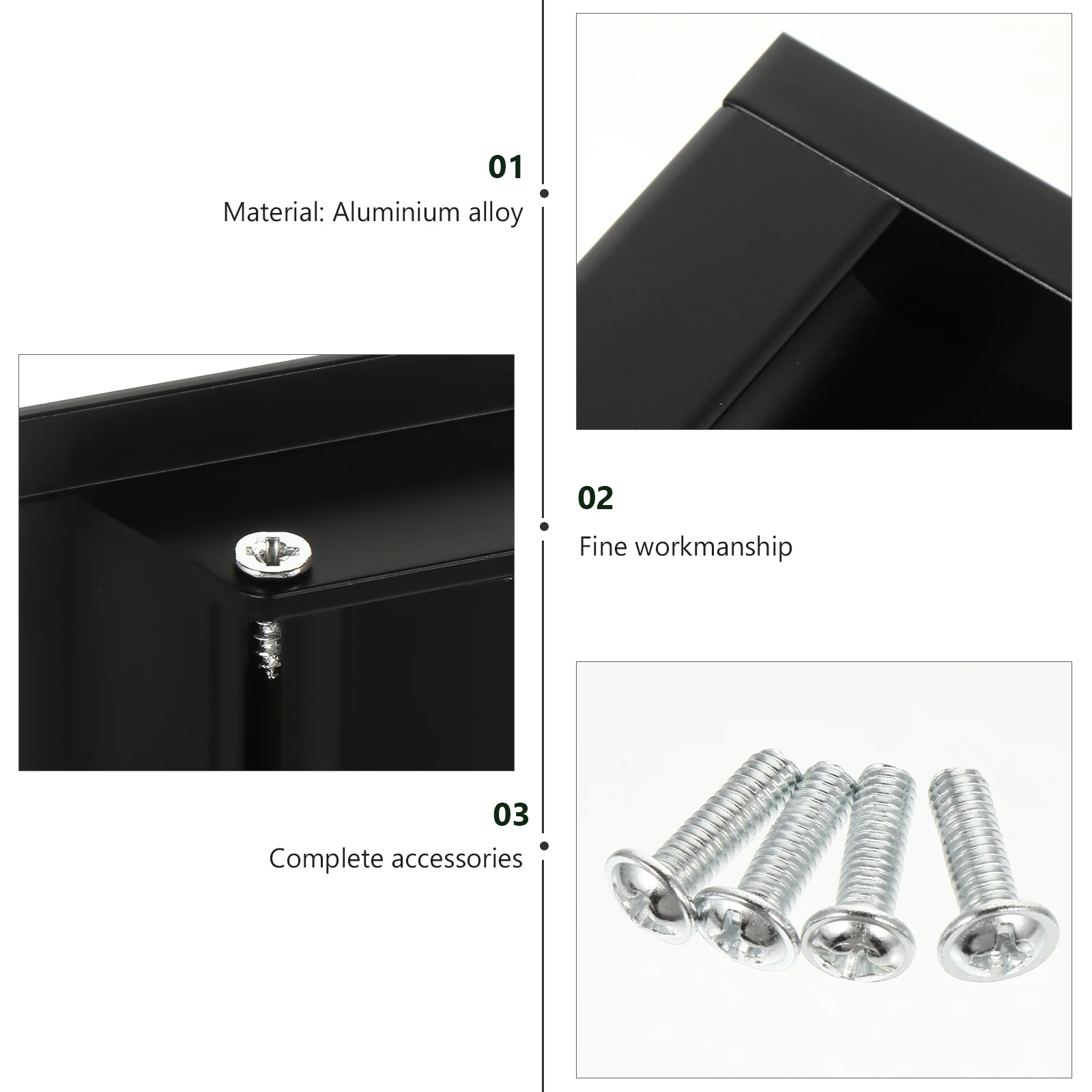 

2Pcs Aluminum Drawer Pull Cabinet Door Cabinet Door H Drawer H Pull Durable Furniture Hardware