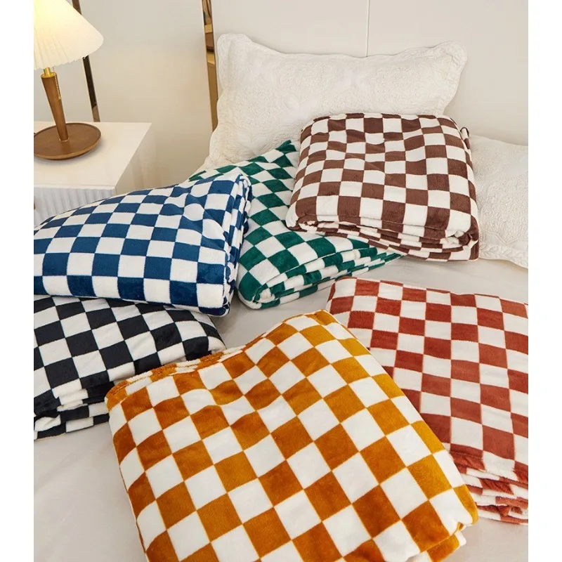 

Клетчатое фланелевое одеяло, мягкое теплое одеяло для кровати, дивана, разноцветные, удобные, уютные, легкие одеяла, домашний декор