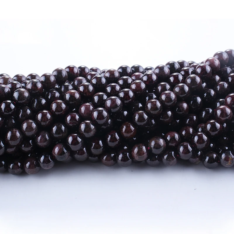 Zhe Ying 8mm Natural Garnet Stone Round Loose Gemstone Beads For Jewelry Making DIY Bracelets Necklace 15\'\' 6/8/10mm