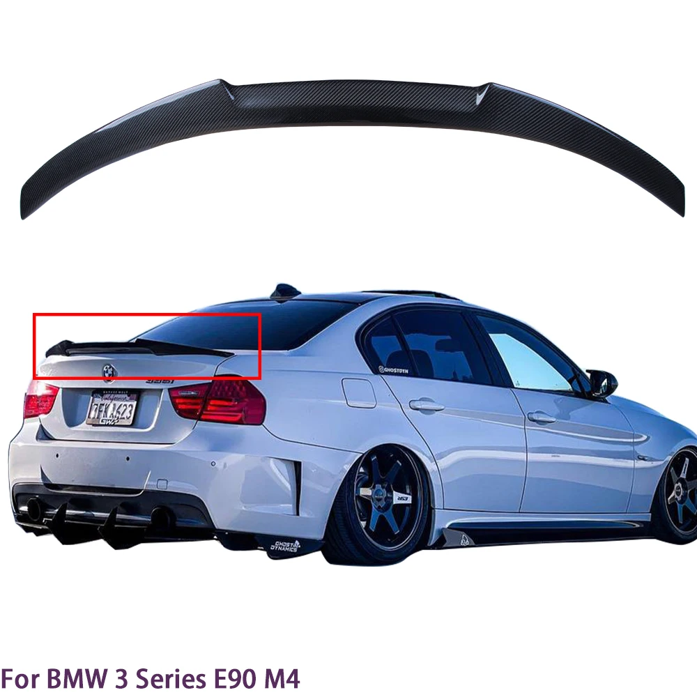

For BMW 3 Series E90 4Door/E90 M3 M4 Style Carbon Fiber Rear Spoiler Trunk Wing 2004-2011