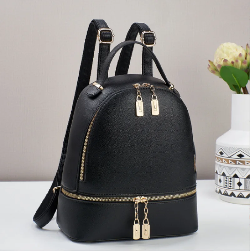 

New Korean Women's High Quality Leather Travel Backpacks Fashion Large Capacity Shoulder Bags Totes School Bag Small Backpack