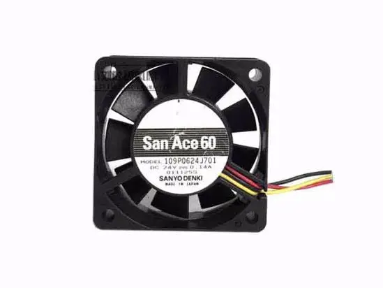 

Sanyo Denki 109P0624J701 DC 24V 0.14A 60x60x15mm 3-Wire Server Cooling Fan