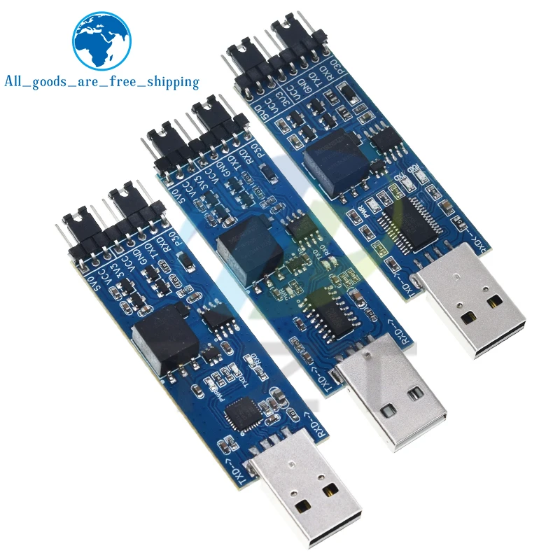 Módulo TZT USB a TTL FT232 CP2102 CH340 Módulo de puerto serie USB a UART con módulo de aislamiento de señal de 2 canales