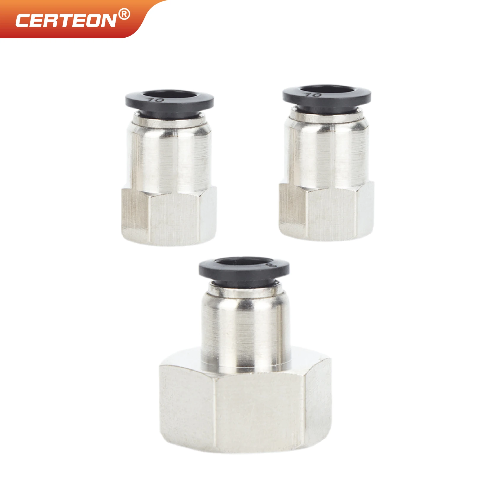 10PCS Brass Female Thread Push to Connect Fitting PCF 4mm 6mm 8mm 10mm 12mm Air Tube Pneumatic Quick Connect