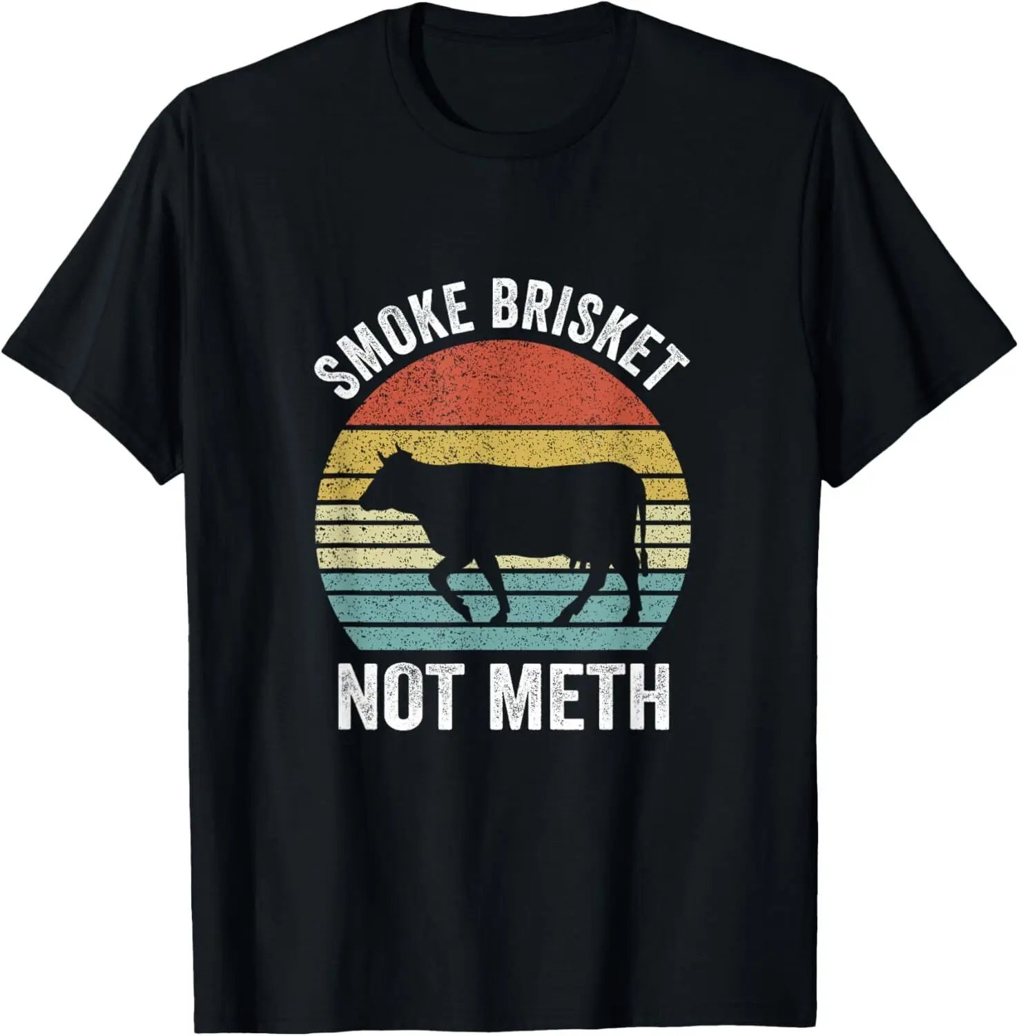 Vintage Smoke Brisket Not Meth Funny BBQ Grilling Master T-Shirt Hoodie