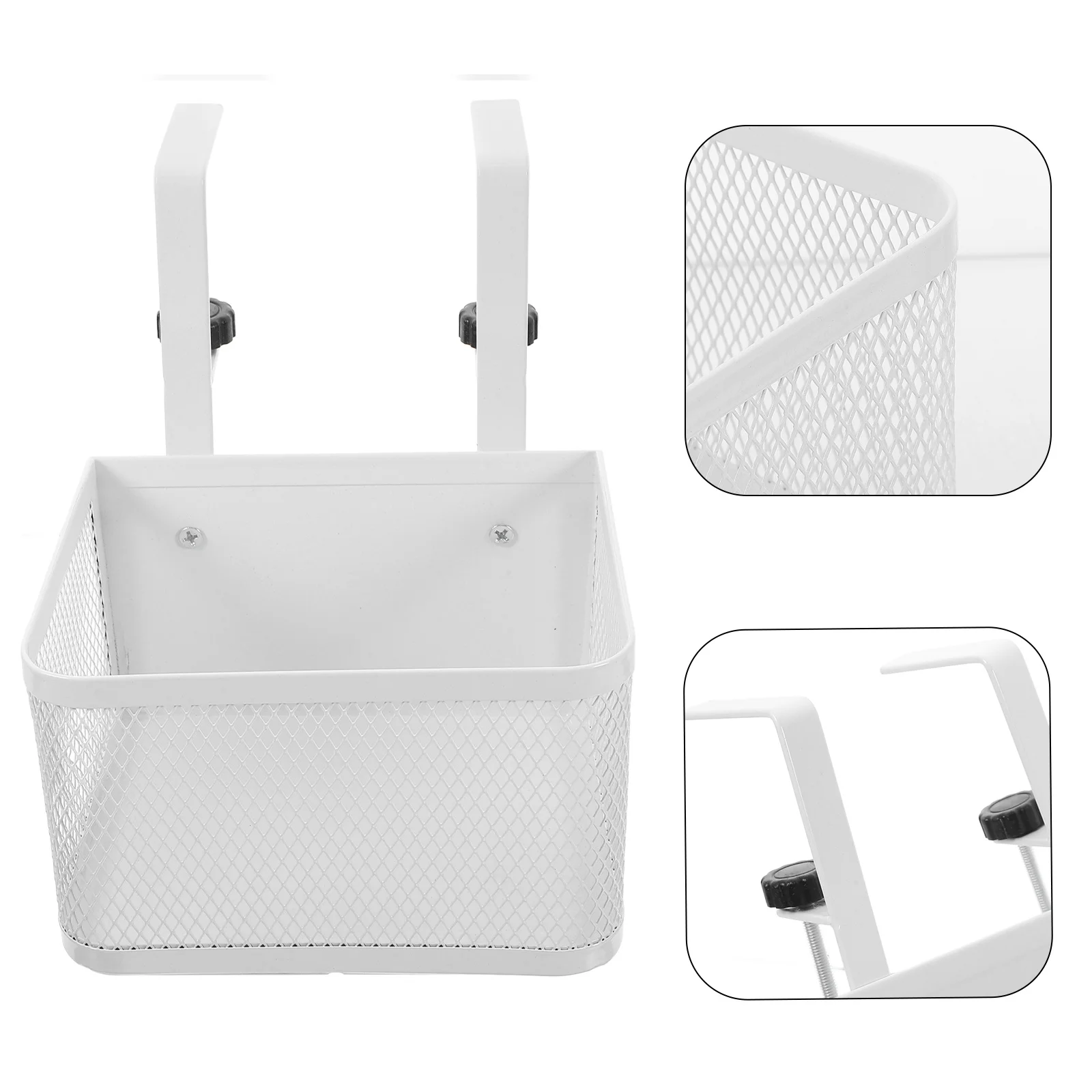 

Clamp-On Drawer Organizer 6.7 Inch Under Desk Storage Basket Metal Mesh Shelf For Pens Phones Cables Desktop Drawers