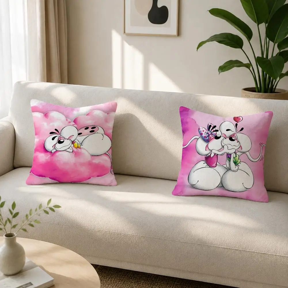 Character Diddl Cushion Cover Soft Plush Cushion Covers Fluffy Throw Pillow Cases for Sofa Bedroom Home Decor