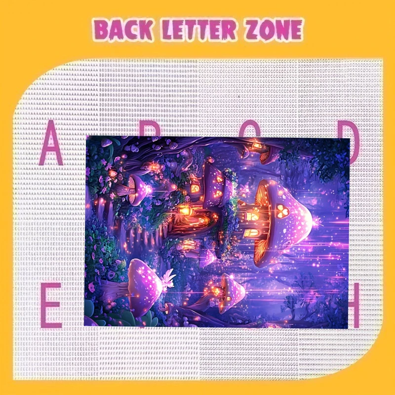 Mini Size Puzzle 1000pcs Bioluminescent Mushroom Art - 38x26cm Glowing Forest Design for Nature Lovers & Home Decor Enthusiasts