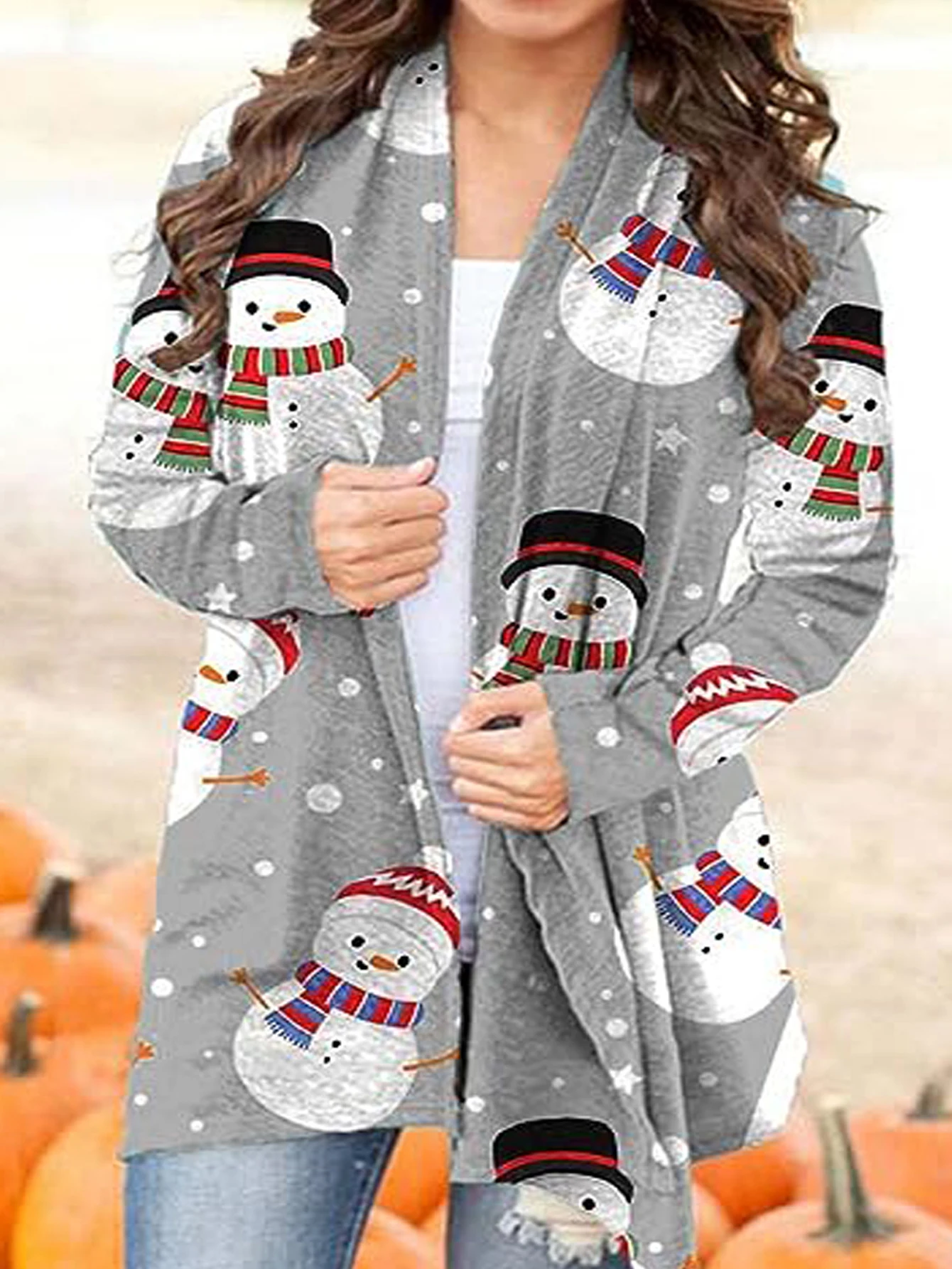 

Женская осенне-зимняя одежда с длинным рукавом и принтом