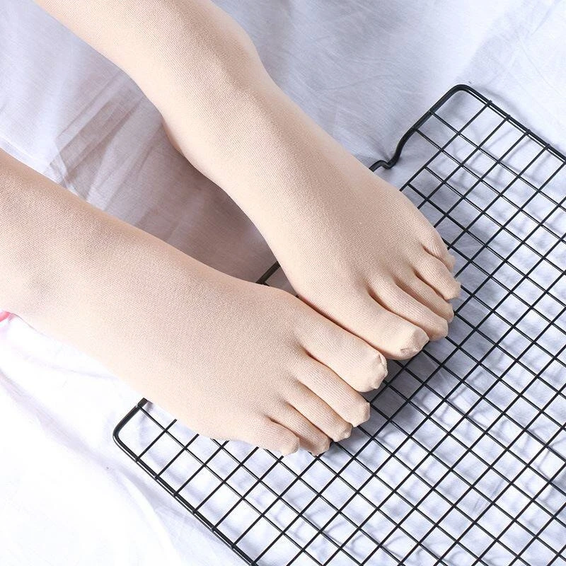 Red Velvet Stockings Five Toes Thigh High Elastic Stockings Women Stay Up Dance Hosiery Spring Autumn 120D Thicken Leg Warmers view 6