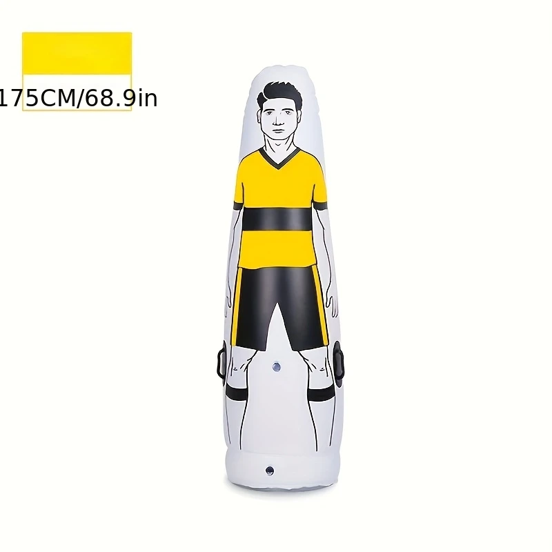 Inflatable Soccer Goalkeeper/Defender Training Dummy - Heavy-Duty Air- Punching Bag Mannequin with Realistic Pose, Adjustable He