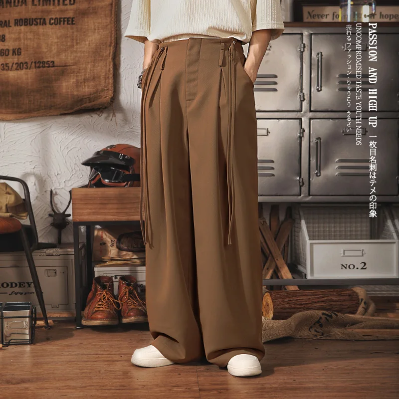 

Spring Suit Pants Men's Straight Loose Draping Versatile Autumn Black Pants Wide Leg Casual Trousers Streetwear Men