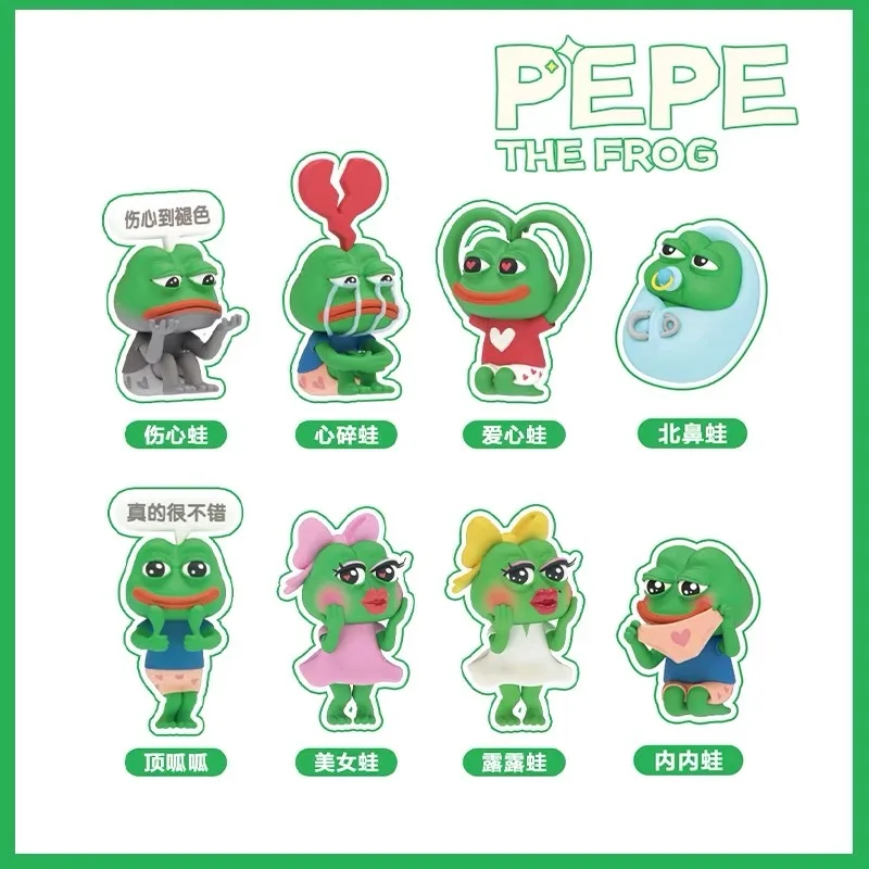 Neue traurige Frosch Blind Box pepe den Frosch nicht allein Serie Figuren Modell Gezeiten spielen Kinder Anime Action Spielzeug Geschenk lustige Dekoration