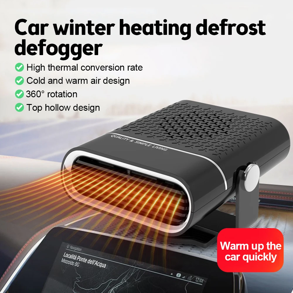 

24v/12v Portable Car Heater Fan Windshield Defogging Demister Defroster Fast Heating With Air Purification For Car Accessories