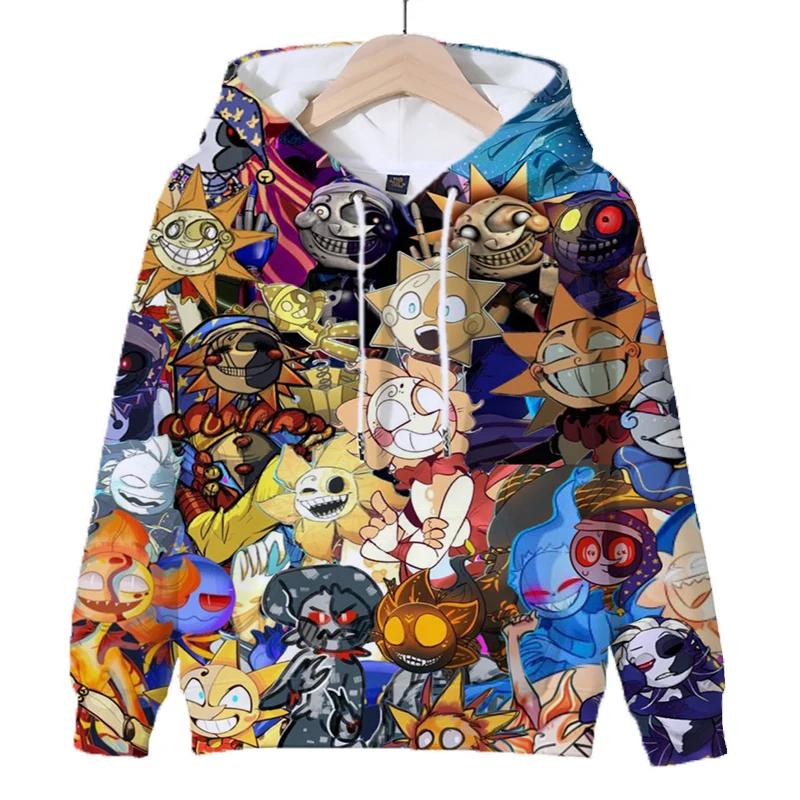 2024 New Sundrop Moondrop FNAF Hoodies Kids Cartoon Sweatshirt Boys Anime Hoodie Girls Funny Pullover Sudadera Children Clothes