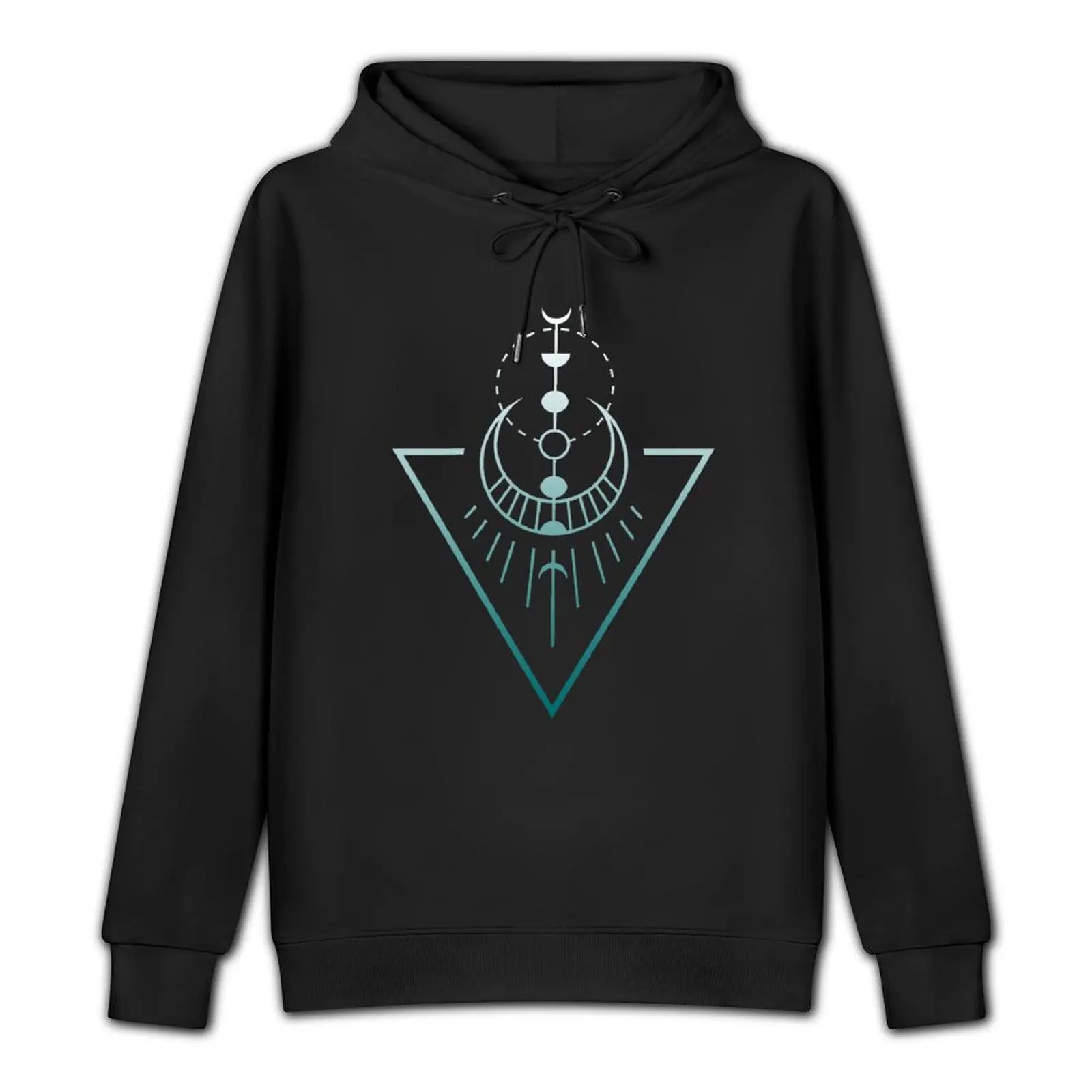 geometric triangle lunar eclipse Pullover Hoodie men wear men's clothes graphic hoodies