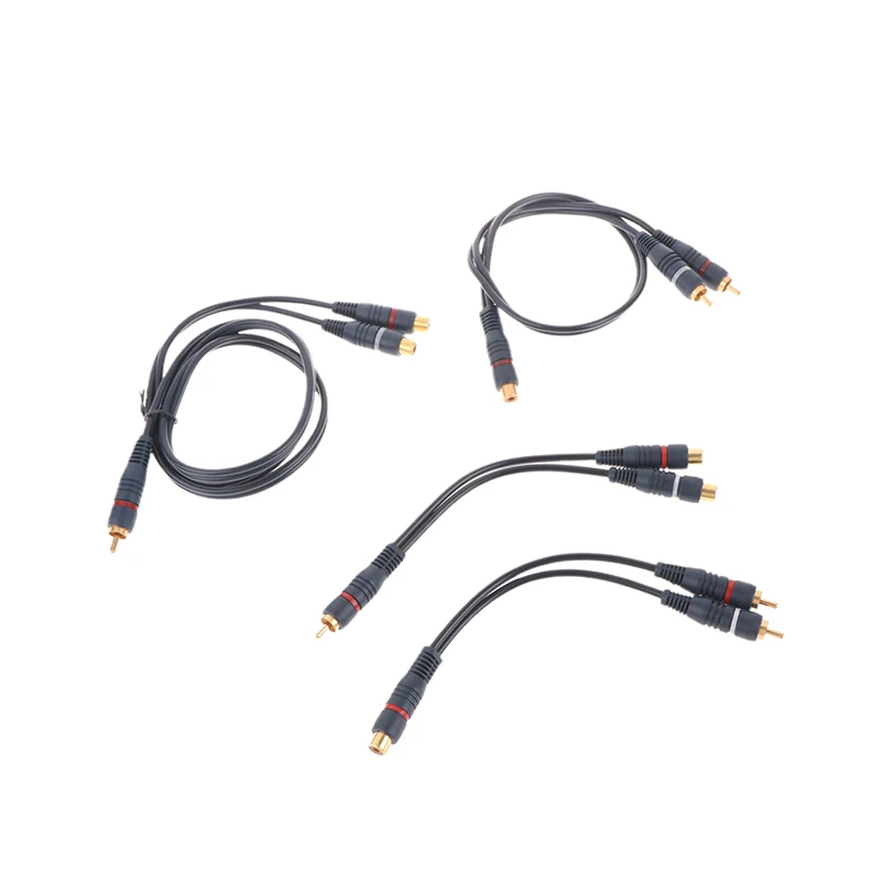 Distributore convertitore altoparlante cavo d'oro cavo linea Cooper Wire 2 RCA femmina a 1 RCA maschio Splitter cavo Audio Splitter