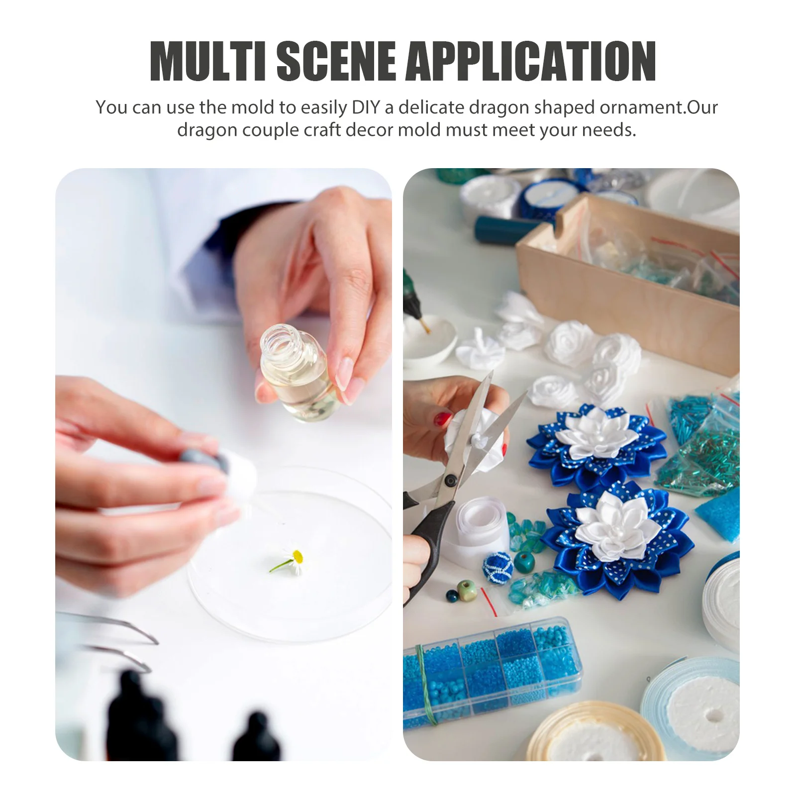 

Dragon Silicone Mold Flexible For Epoxy Resin Craft Diy Jewelry Making Decorative Ornament Casting Molds Supple Durable