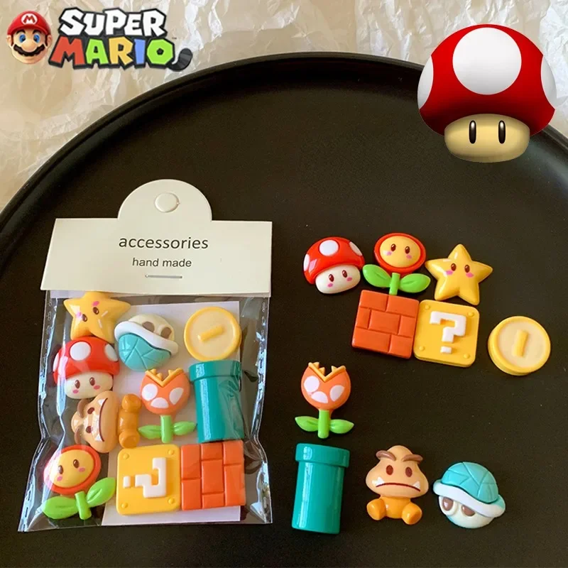 

Classic Super Mario DIY Patch Resin Accessories Anime Cartoon Character Hairpin Shoe Chain Decorative Cute Toys Wholesale