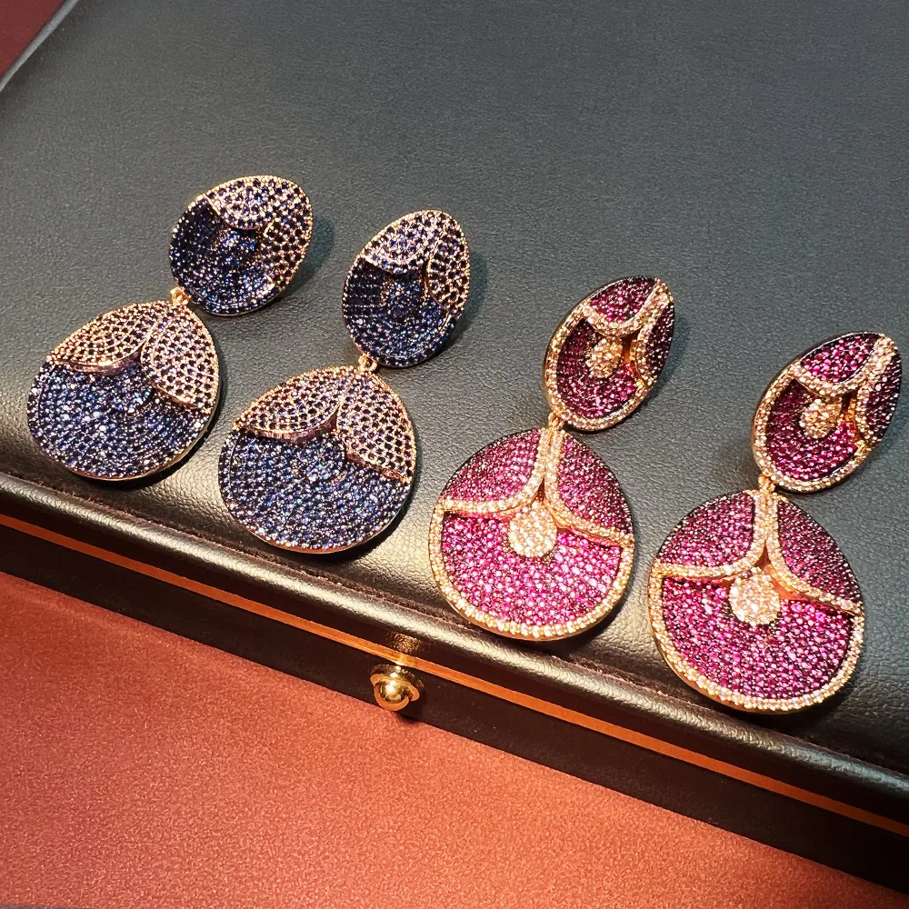 

Foreign trade original single rhodium plating electrophoresis, hand-inlaid Czech full diamond vintage exquisite high-end earring