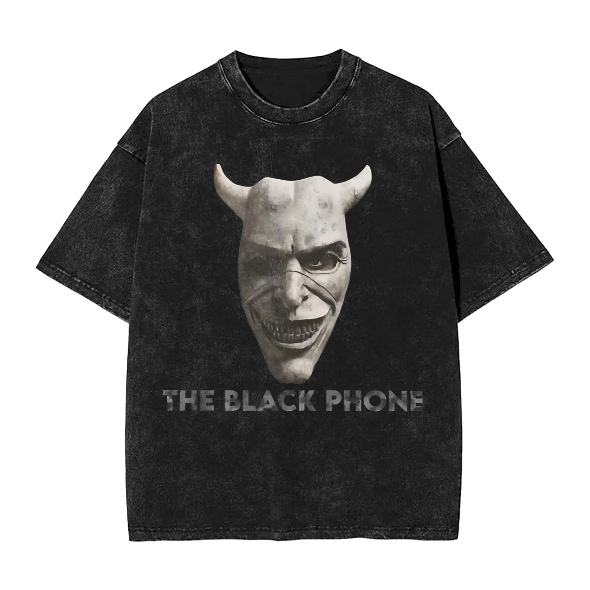 The black phone mask T Shirt Men Pure Cotton Unique T-Shirts Crewneck Tee Shirt Short Sleeve Clothes Party