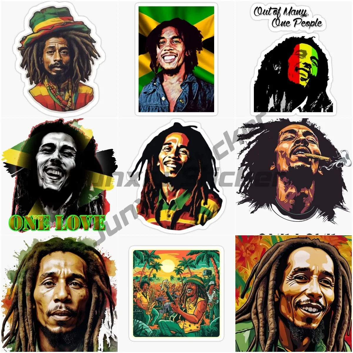 Jamaica Flag Decal Bumper Sticker Bob Marley Reggae Music Stickers Skateboard Guitar Car Laptop Motorcycle Cool Graffiti Decal