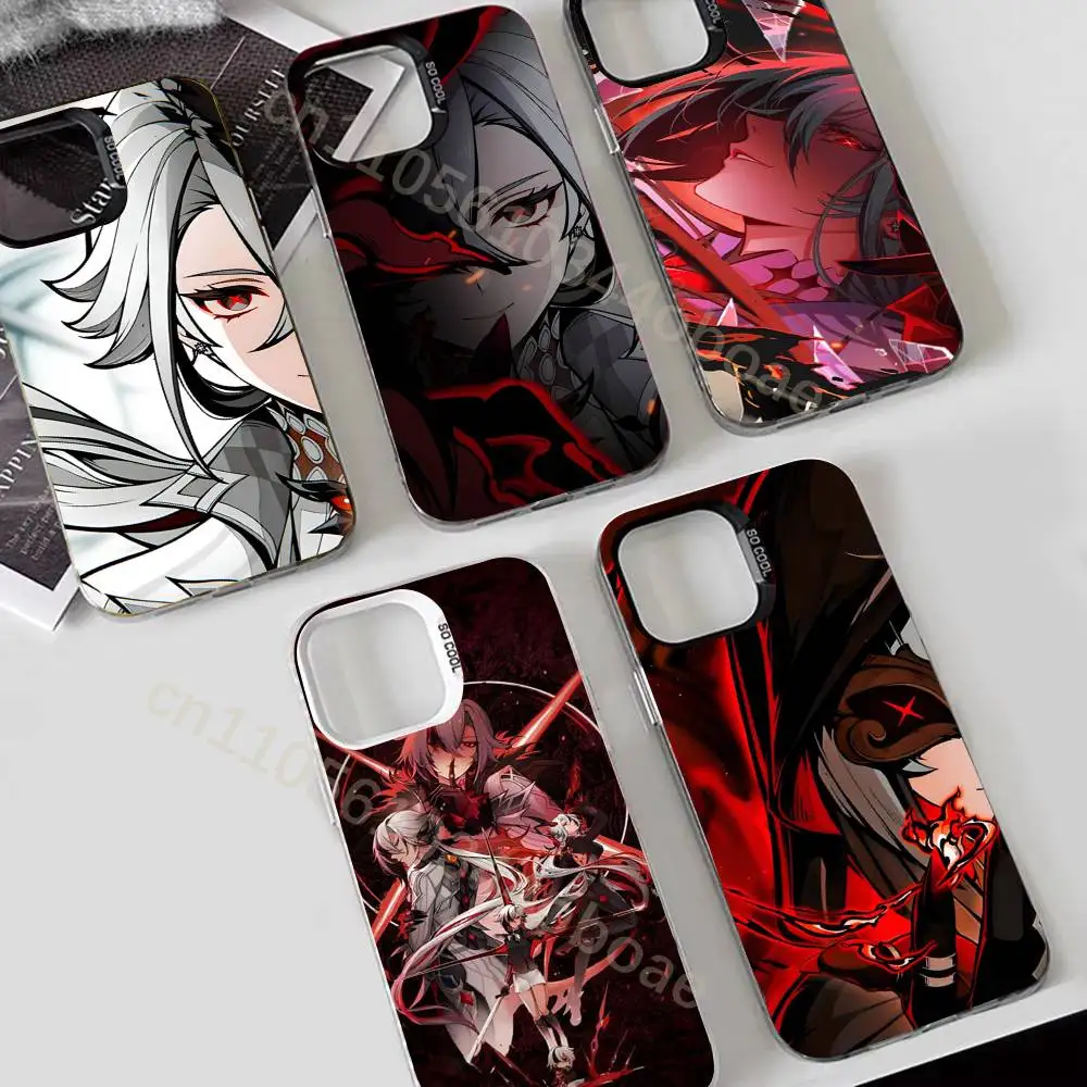 

G-Genshin Impact A-Arlecchino Phone Case For iPhone 17,16,15,14,13,12,11,Pro,MAX,Plus TPU Soft To Skin-friendly Cover