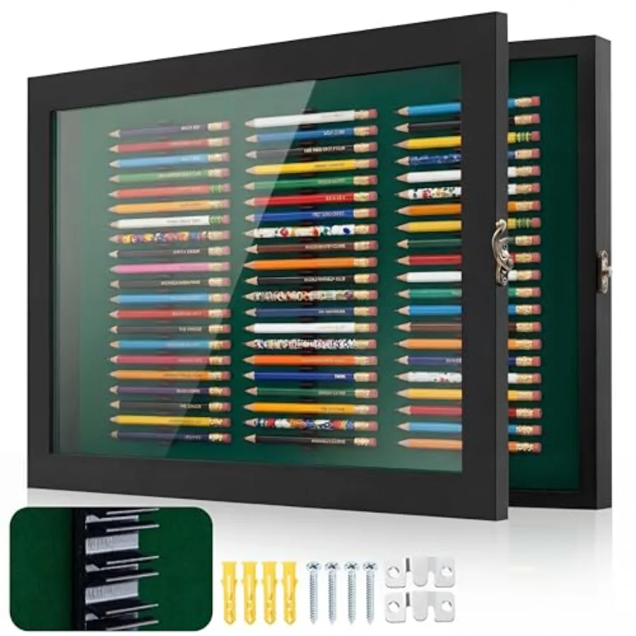 

Настенный держатель для гольф-карандашей с 3D-печатью, для 63 круглых или шестигранных карандашей, черный, для хранения гольф-ти, идеально подходит для организации хранения