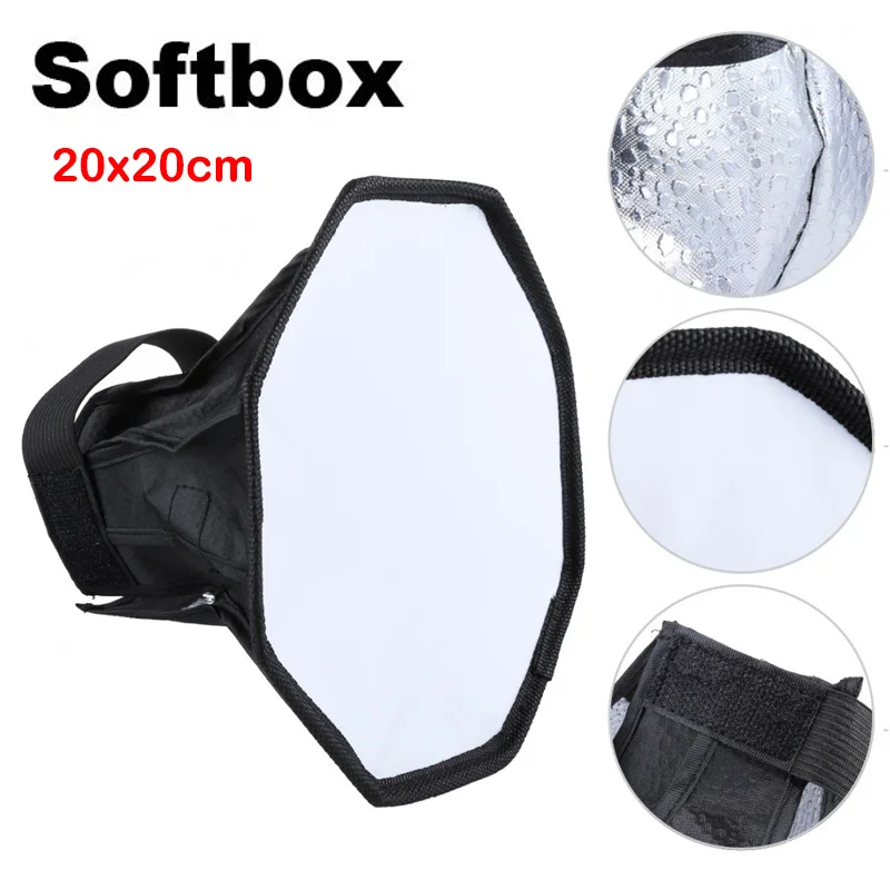 20 Cm ottagonale Soft Box pieghevole portatile esterno luce di riempimento diffusore Flash Studio tiro ausiliario strumento per fotocamera esterna