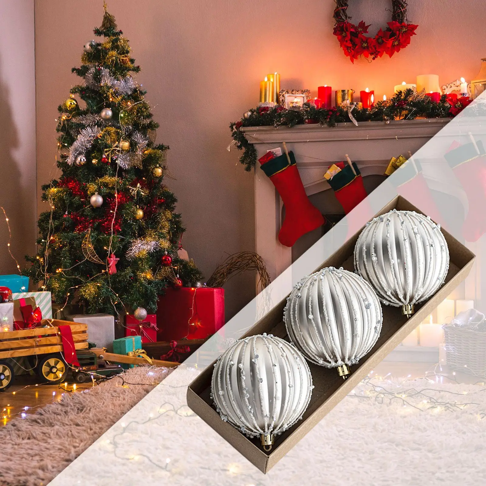 3 חתיכות כדור חג המולד קישוטי קישוטי קיטמות קישוטי חג המולד משרד יום נישואין