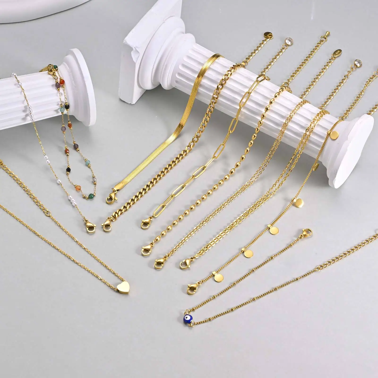Gold Plated Layered สร้อยข้อเท - Jc Jewelry & Watches Photos บทวิจารณ์และราคา