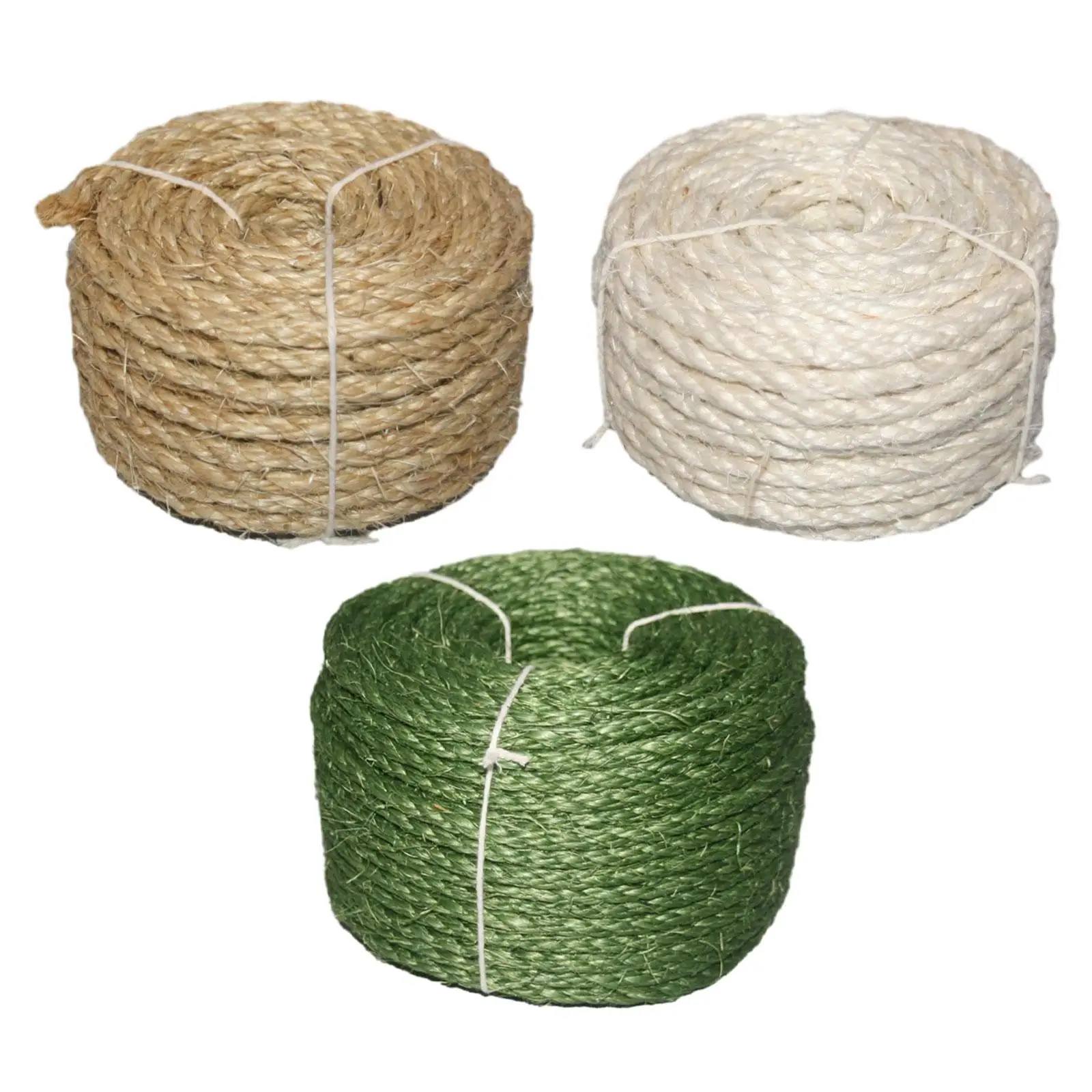 Cuerda de hilo de Sisal, envoltura artesanal, muebles, poste rascador para gatos, ilustraciones DIY, decoración del hogar, marco de escalada de árbol para gatos, 65 pies