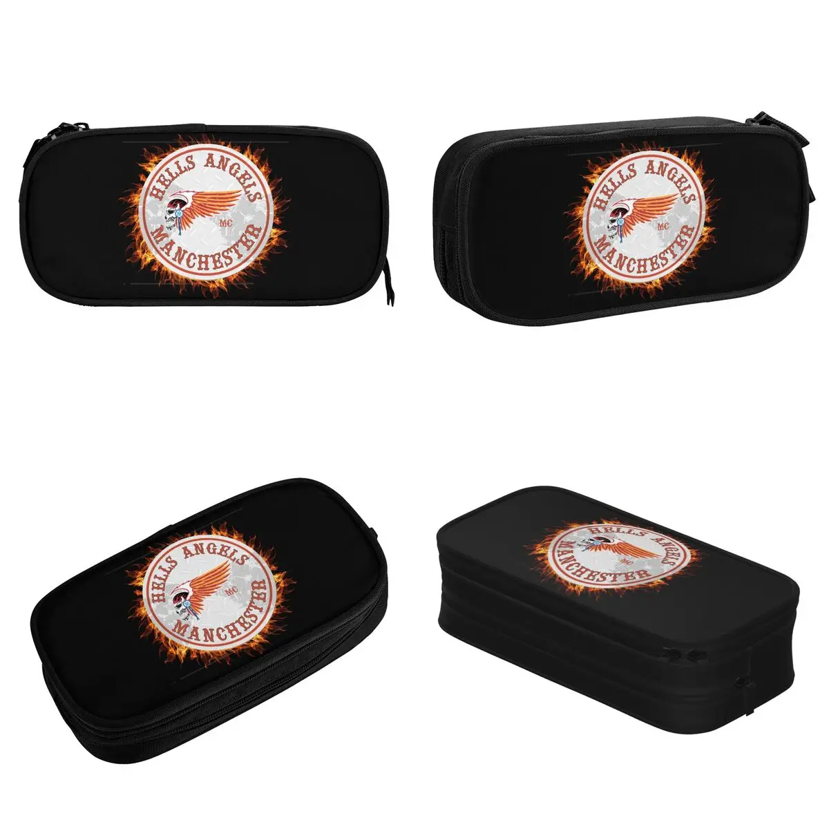 Hells Angels Motorcycle Club Pencil Cases Creative Pen Pencil Bags Girls Boys Big Capacity School Supplies Zipper Pencilcases