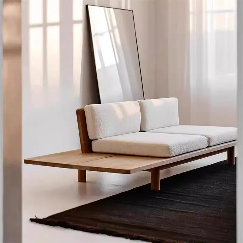 Creative Multi-person Sofa Sales Department Homestay Solid Wood Furniture Hotel Surprise Quiet Wind Living Room Solid Wood Sofa