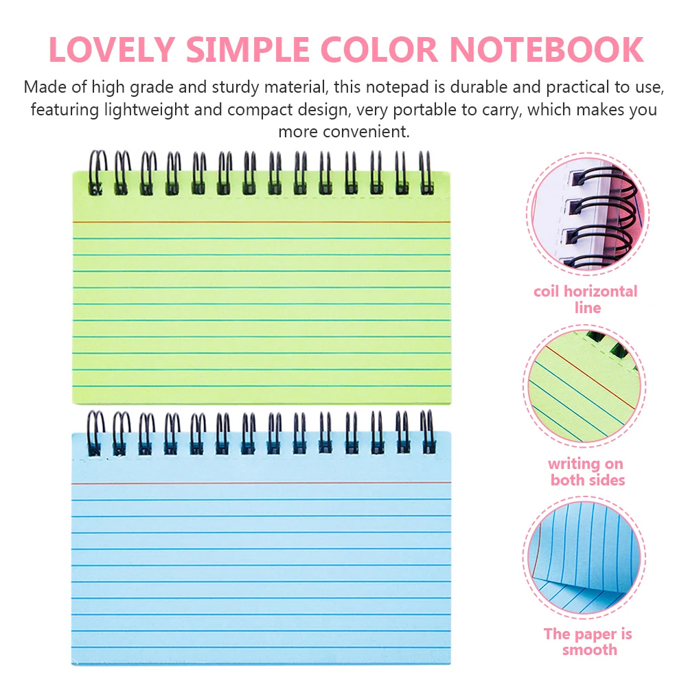 

3pcs Notebooks Notepads Spiral Bound Journal Pocket Size Small Memo Lined Paper for Writing Planning Gifts Students Portable