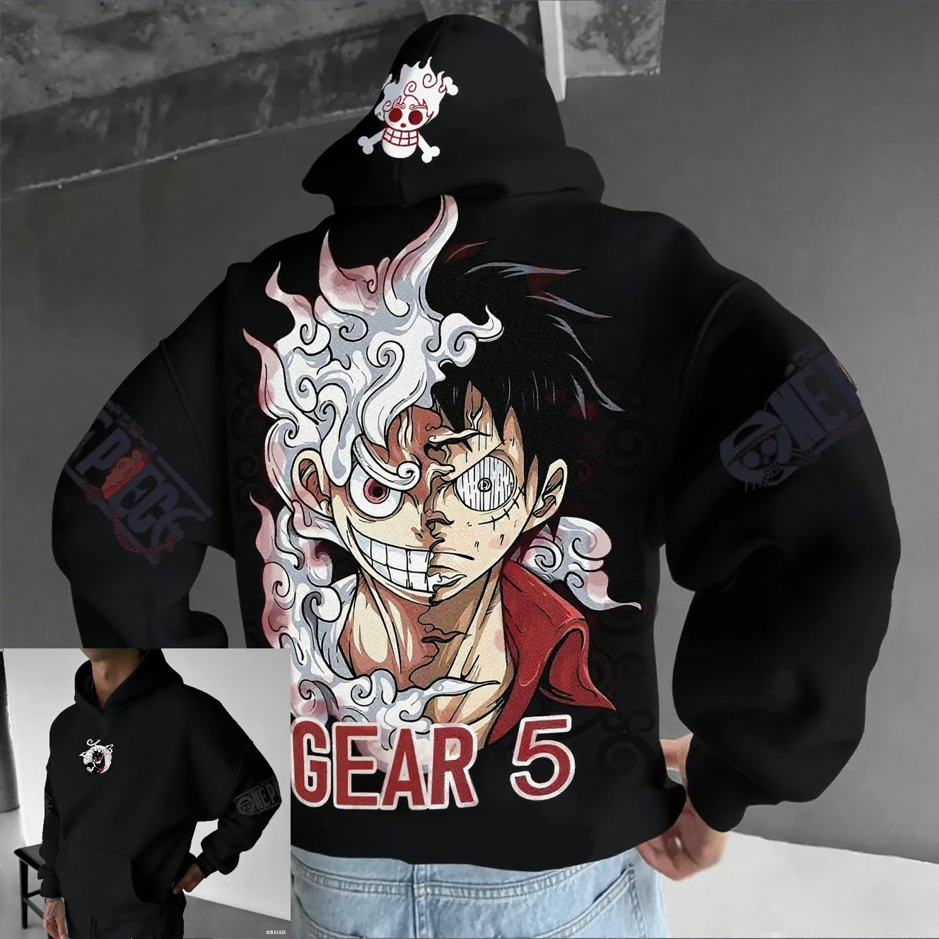 Anime Hoodie Mannen Vrouwen Een Stuk Luffy Gear 5 Nika Streetwear Casual Sweatshirt Herfst Winter Cosplay Lange Mouw Tops