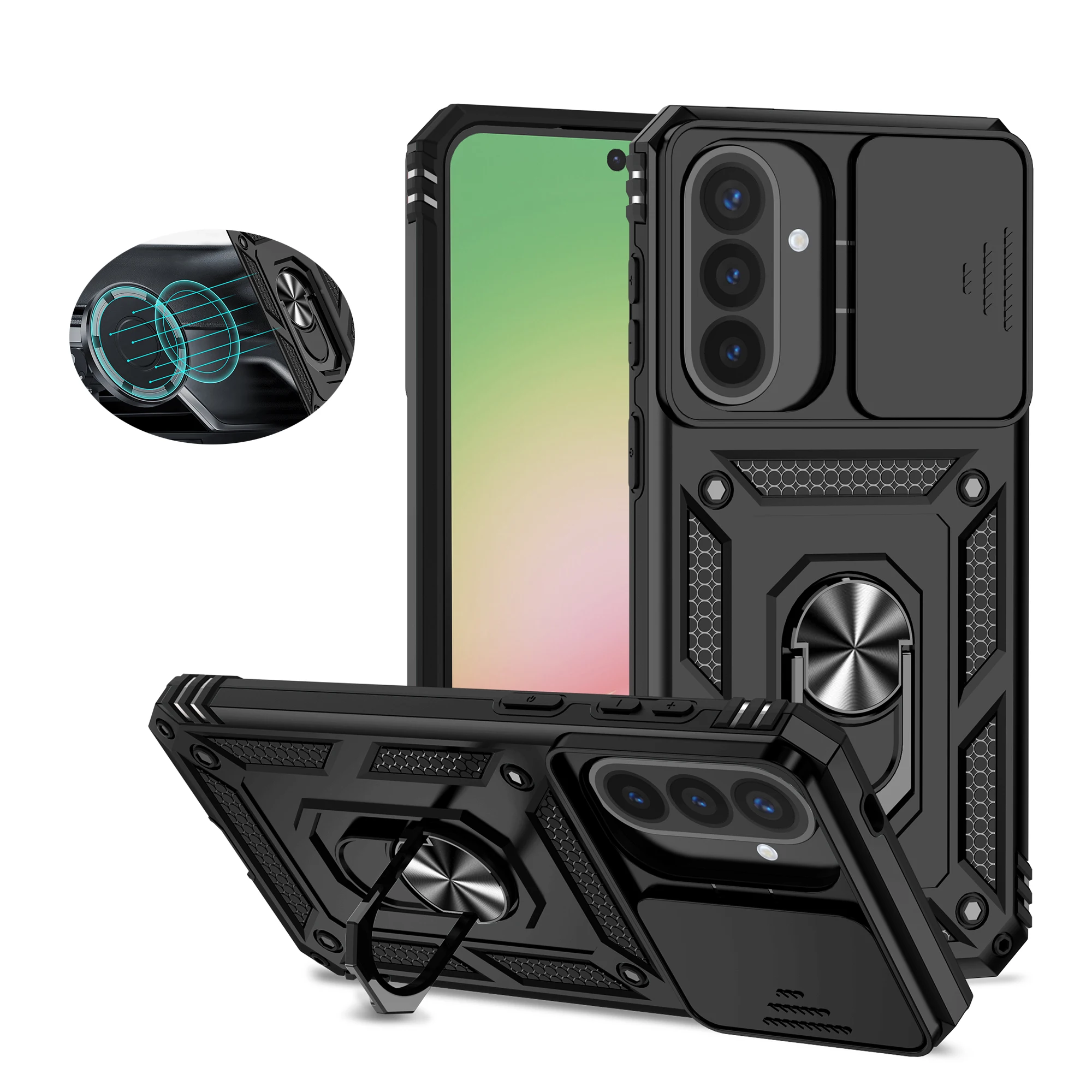Etui na telefon z obrotową o 360 stopni podstawką do Samsung Galaxy A57 A56 A55 A37 A36 A35 A27 A26 A25 A17…