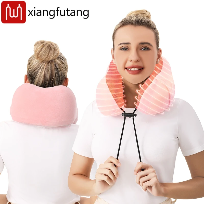 

Heating Travel Neck Pillow Electric Heated Relax Shoulder Memory Foam Pillow Cushion for Comfort & Neck Pain Relief