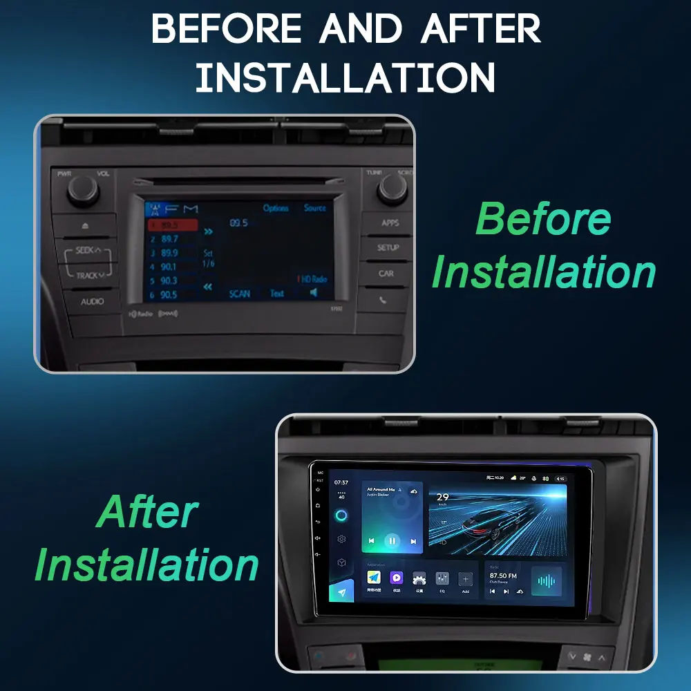 Android 14 Car Radio For Toyota Prius 3 XW30 2009-2015 Multimedia Video Player GPS Navigation Carplay 4G QLED Screen DSP Stereo