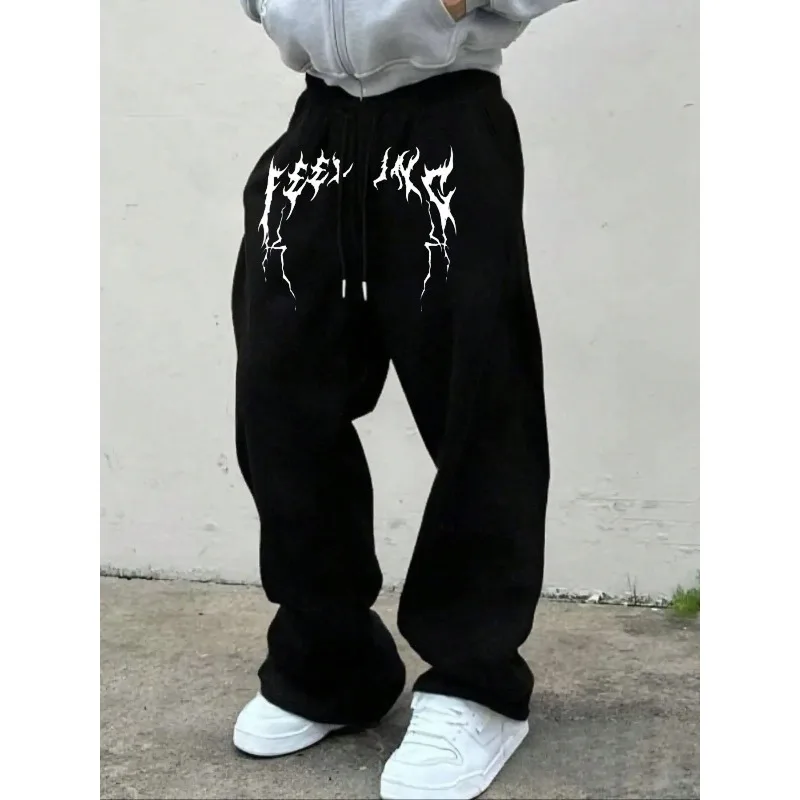 

Men's Loose Casual Sports Pants, Winter Trendy Brand, Loose Fit, Suitable for Both Men and Women To Relax in All Seasons